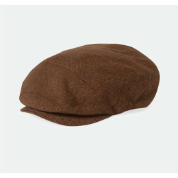 Brixton flat cap in brown and beige, with blue and red lines