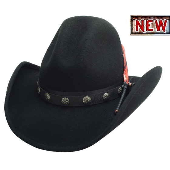 Western Hat Burn The Breeze Black - Montecarlo Bullhide