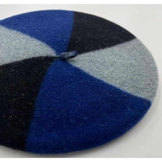 Children's Blue, Black & Gray Trio Beret - Le Béret Français