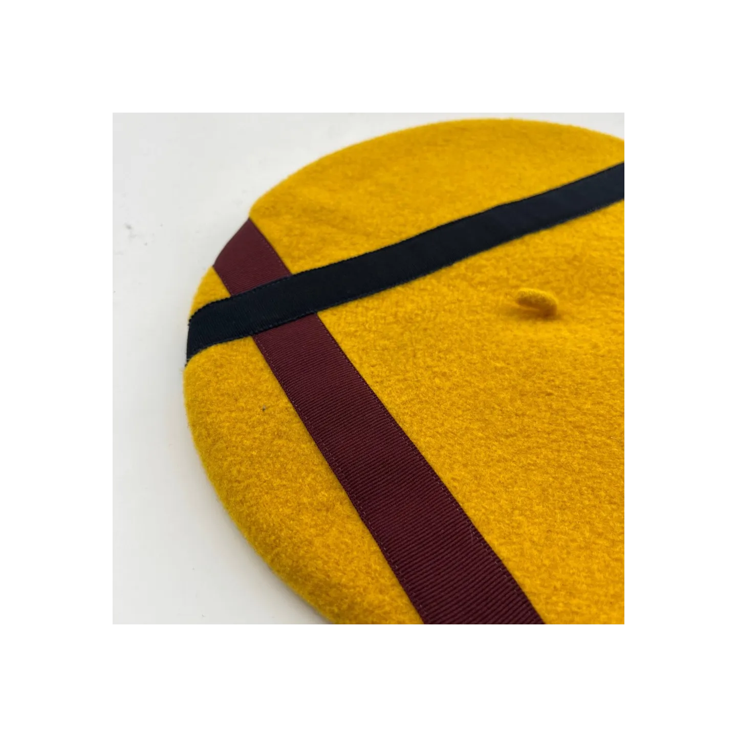 Béret Classique Rubans Jaune Moutarde - Le Béret Français  Reference : 19975| Chapellerie Traclet