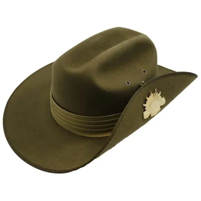Khaki Fur Felt Military Hat - Akubra   Reference: 770 | Traclet Hat Shop