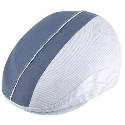 Blue Linen Giovanni Flat Cap - Traclet Reference: 19983| Traclet Hat Shop