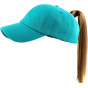 Women's Baseball Cap Ponytail Turquoise - Traclet