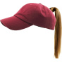Women's Baseball Cap Ponytail Bordeaux - Traclet