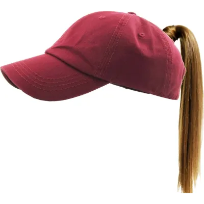 Casquette Baseball Femme Ponytail Bordeaux - Traclet