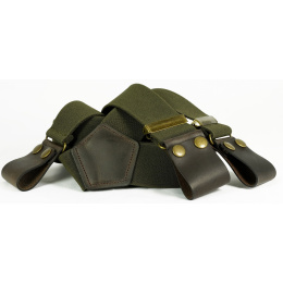 Leather Strap Y-Shape Commando Suspenders Made in France