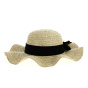 Raffia Capeline with wavy brim