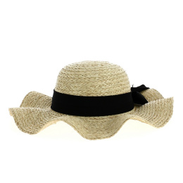 Raffia Capeline with wavy brim