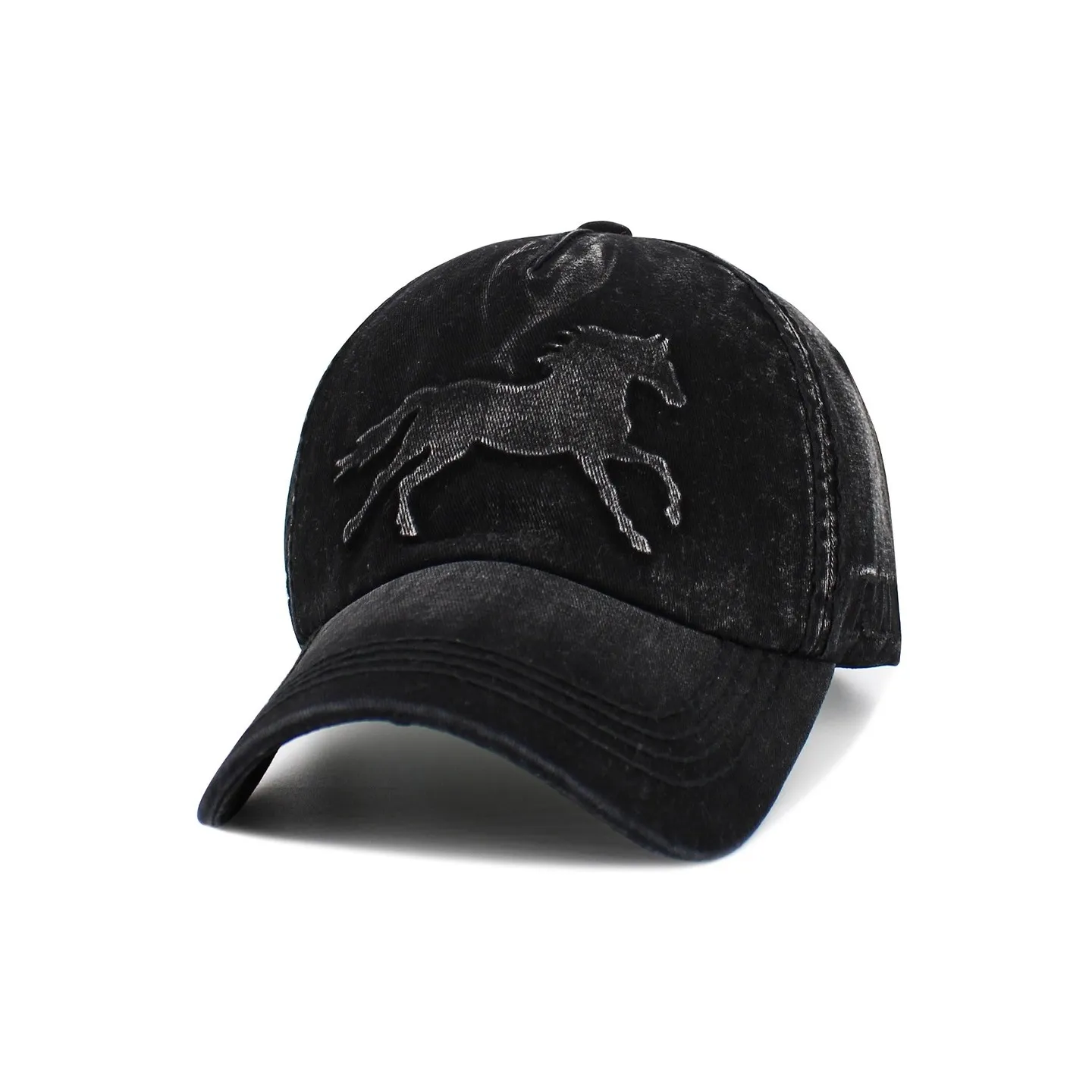 Vintage Black Mustang Baseball Cap - Kbethos Reference: 20025| Traclet Hat Shop
