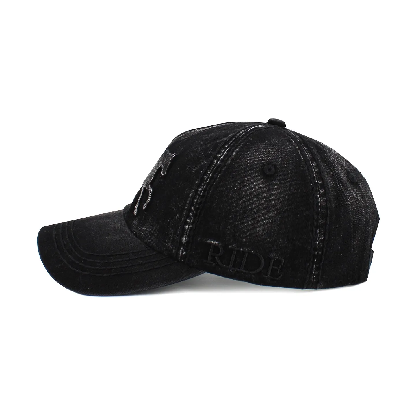 Vintage Black Mustang Baseball Cap - Kbethos Reference: 20025| Traclet Hat Shop