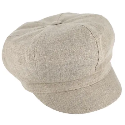 Casquette Gavroche Costanza Lin Beige - Traclet  Reference : 20040| Chapellerie Traclet