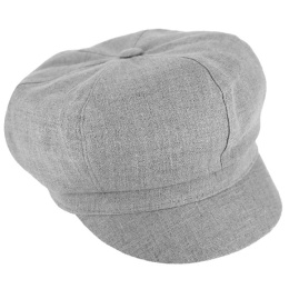 Gray Linen Costanza Newsboy Cap - Traclet