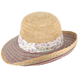 Cecilia Purple & Natural Straw Wide Brim Hat - Traclet