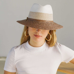 Tina Fedora Hat Mushroom Raffia Straw UPF50+ - House of Ord