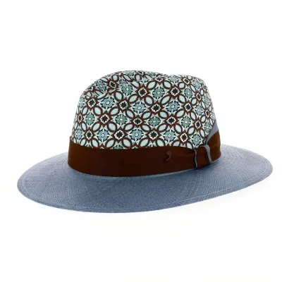 Blue Panama Traveller Pierrot Hat - Alfonso d'Este- Alfonso d'Este Reference: 20051| Traclet Hat Shop