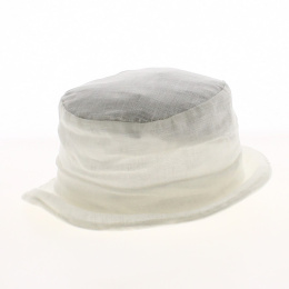 Chapeau clochard lin blanc