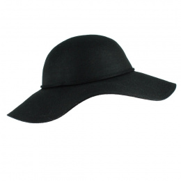 Lucia Wide Brim Felt Hat Beige - Traclet
