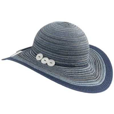 Navy Cotton Amalia Wide-Brim Hat - Traclet Reference: 20117| Traclet Hat Shop
