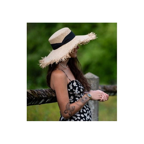 Alessia Beach Raffia Wide-Brimmed Hat - Traclet