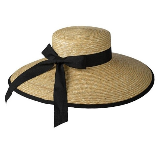 Carla Flat Crown Straw Wide Brim Hat - Traclet