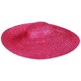Daniela Wide-Brimmed Hat Natural Straw Plum - Traclet