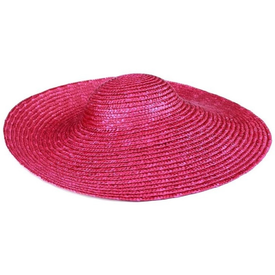 Daniela Wide-Brimmed Hat Natural Straw Plum - Traclet