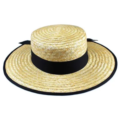 Brianna Natural Straw Boater Hat - Traclet Reference: 20145| Chapellerie Traclet