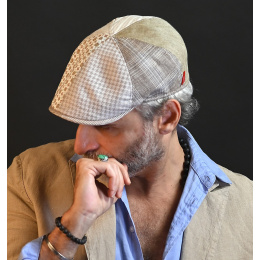 Curved Cap Nazzaro Patchwork Linen & Cotton - Marone