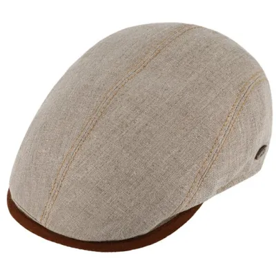 Casquette Bombée Giovanni lin Beige - Traclet   Reference : 20186| Chapellerie Traclet