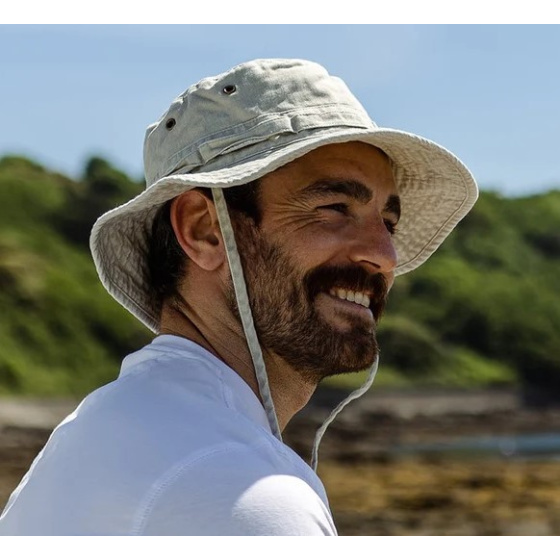 Cotton Outdoor Bucket Hat Beige - Traclet