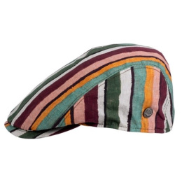 Striped Cotton Flat Cap Bang - Traclet