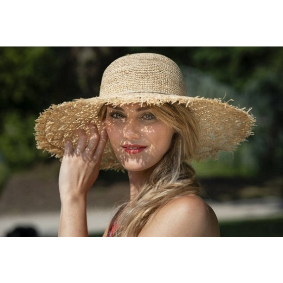 Sandra Beach Raffia Wide-Brim Hat - Traclet