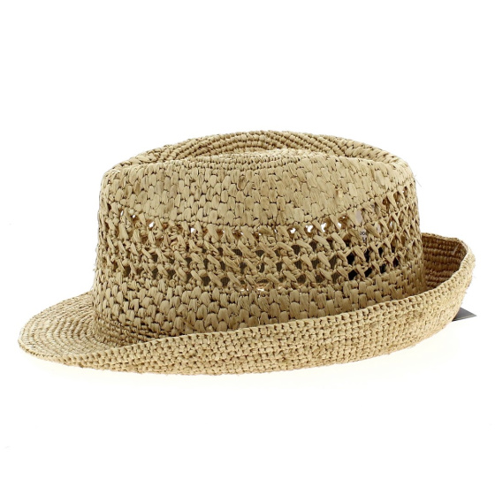 Chapeau raphia crochet fantaisie