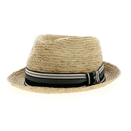 Chapeau trilby raphia flechet