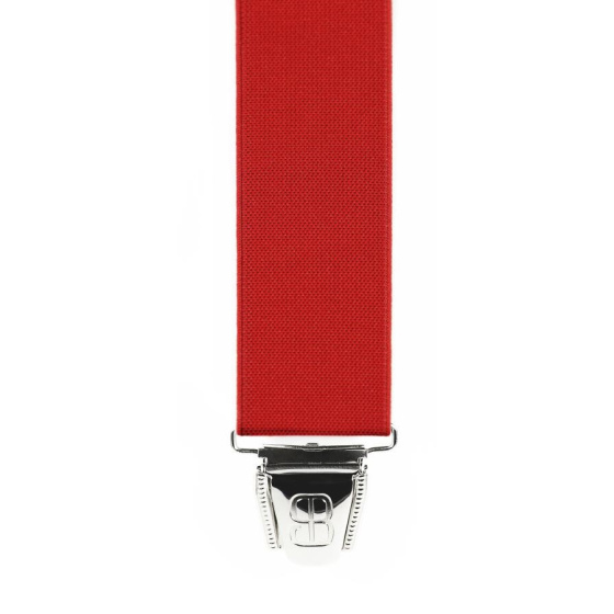 Plain Colored Suspenders with Leather Back Clips Y Shape 110 Made in France