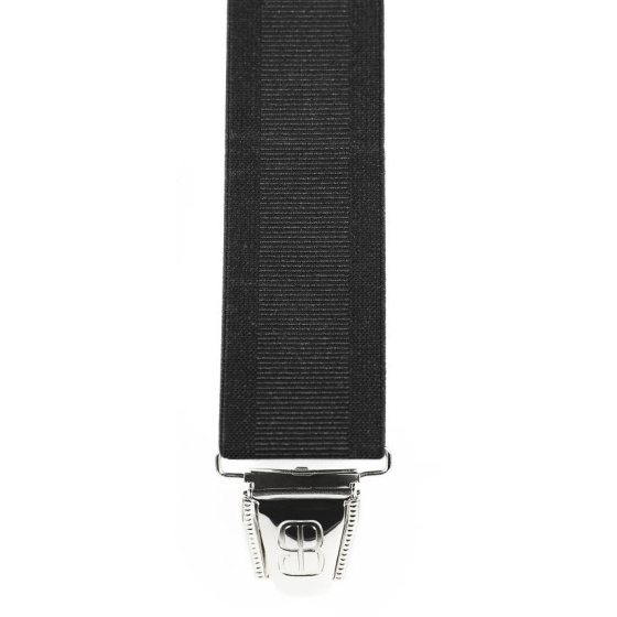 Plain Colored Suspenders with Leather Back Clips Y Shape 110 Made in France