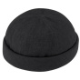 Black Linen Cooper Docker Cap - Traclet