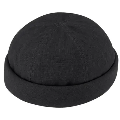 Bonnet Docker Cooper Lin Noir - Traclet réf 20248 chapellerie traclet