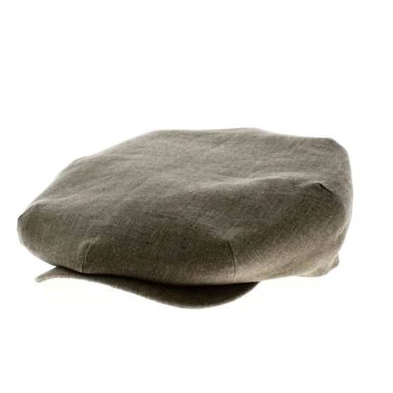 Beige linen Bugatti flat cap 1920s - 1930s style