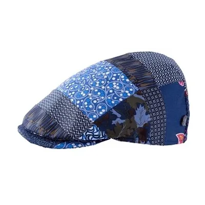 Casquette Plate Capri Patchwork Bleu Marine - Traclet
