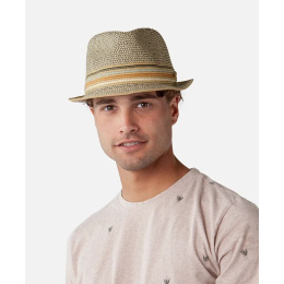 Trilby Fluoriet Beige & Khaki Straw Hat - Barts