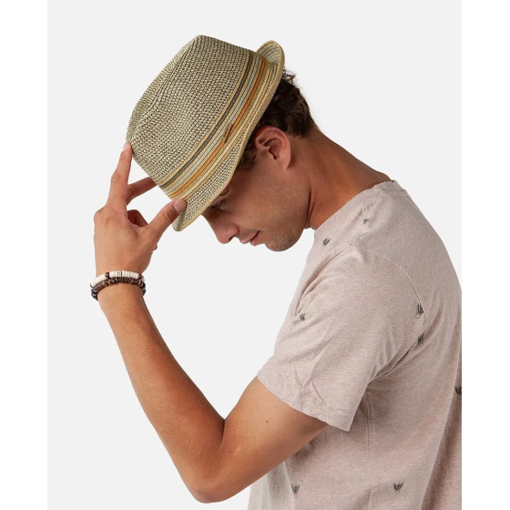 Trilby Fluoriet Beige & Khaki Straw Hat - Barts