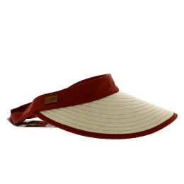 Bauloise Pornichet Beige & Terracotta 12 cm Visor Cap - Soway