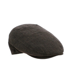 Justin Positano brown linen flat cap