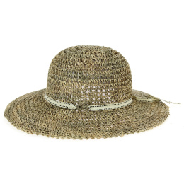 Cecilia Natural Straw Summer Wide-Brimmed Hat - Traclet