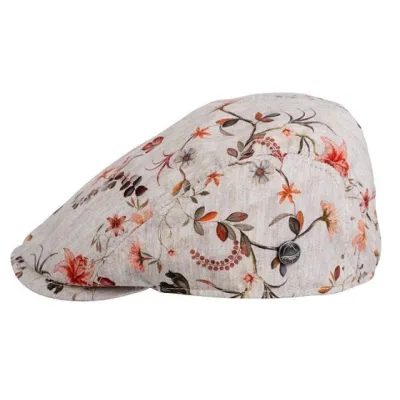 Casquette Plate Bang Fleur Beige Coton - Traclet