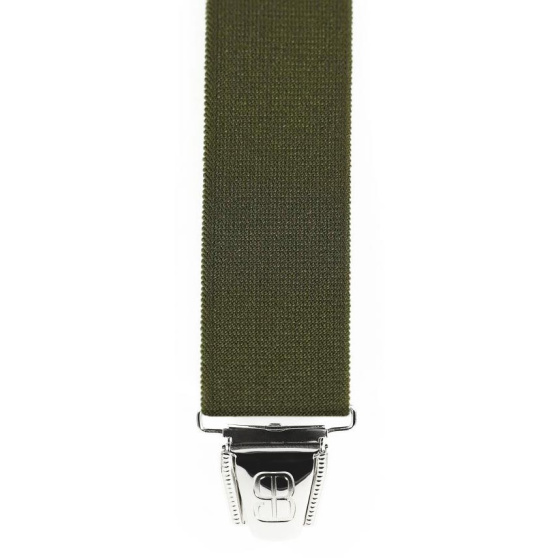 Plain Colored Suspenders with Leather Back Clips Y Shape 110 Made in France