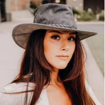 Chapeau Traveller Crusher Bomber Cuir Gris - American Hat Makers