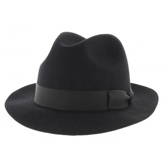 Luberon Fedora Hat Black Wool Felt