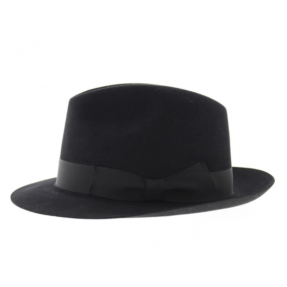 Luberon Fedora Hat Black Wool Felt